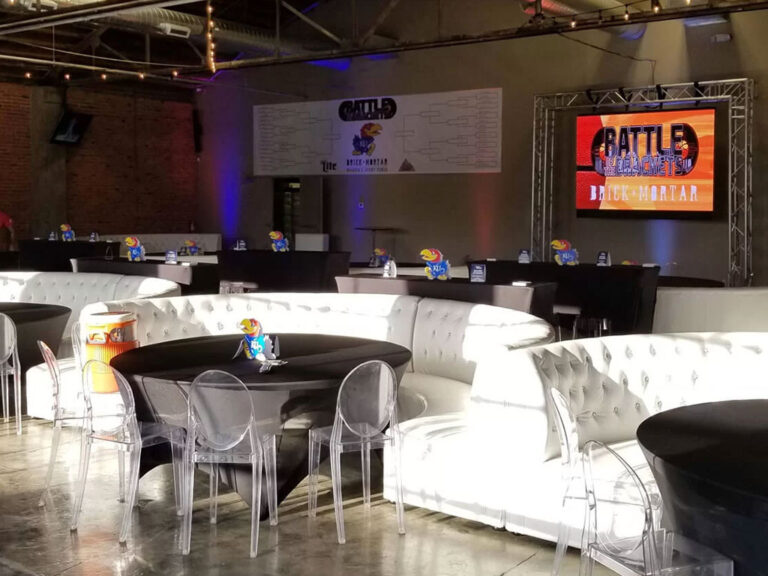 Plush Couches and Large TVs setup for a party