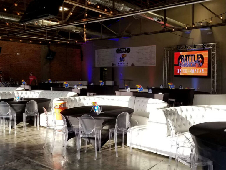 Plush seating inside of event venue